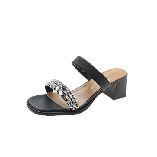 头层牛皮高跟凉拖鞋外穿时装水钻女鞋MB3331 商品图4