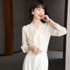KQL-638T6615秋雪纺衬衫女装新款潮长袖上衣设计感系带小众衬衣 商品缩略图3