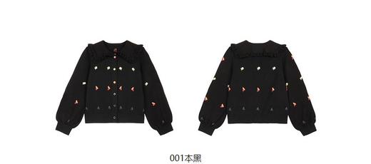 jnby  23年秋款  娃娃领长袖短款开襟毛衫  1N8311530 商品图8
