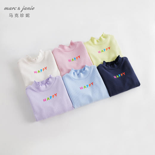 【德绒发热】马克珍妮宝宝秋冬新款 女童半高领打底衫T恤231273 商品图0