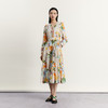 谜底花色连衣裙长袖女2023秋新款复古文艺提花收腰长裙233ML1090 商品缩略图0