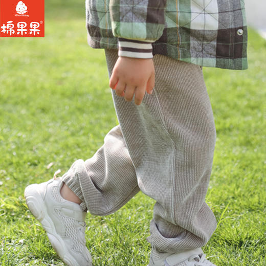 棉果果秋季新品男童女童手软柔软顺滑柔软有光泽雪尼尔长裤M312200423493 商品图1