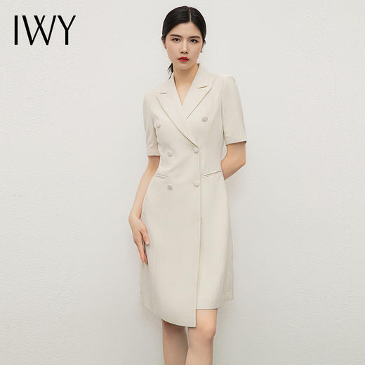 IWY/夏季新款双排扣西装连衣裙女高端商务气质主持人工作服正装Q13209 商品图1