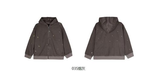 jnby   23年秋款  百搭开襟连帽卫衣  1N8411870 商品图10