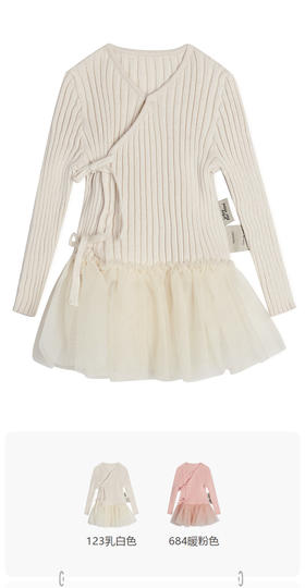 jnby  23年秋款  斜襟网纱长袖毛衫连衣裙  YN7G10250