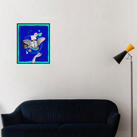 稀奇艺术原创天使波普拼贴装饰画现代简约玄关画客厅轻奢定制挂画