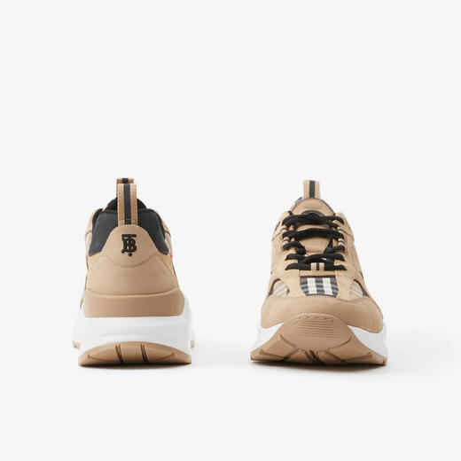 BURBERRY 巴宝莉 男士格纹、皮革拼麂皮休闲运动鞋 格子 8070851 A7026 商品图3