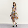 谜底花色连衣裙2023秋新款复古文艺特色拼接中长裙长袖233ML1154 商品缩略图0