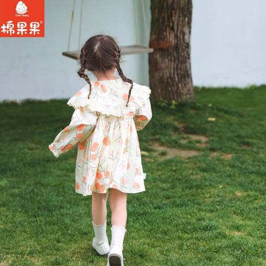 棉果果秋季新品女童梭织棉斜纹大翻领连衣裙M322700223438 商品图1