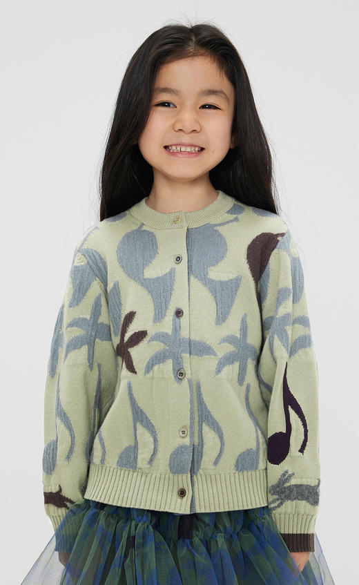 jnby  23年秋款  印花短款开襟针织衫 1N8312020 商品图6