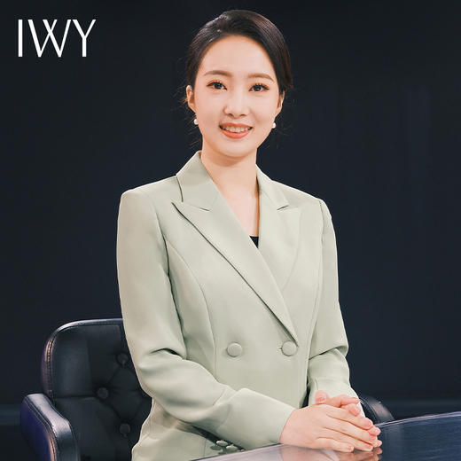 IWY/绿色主持人西装套装女气质职业装通勤演讲正装工作服两件套CP12307 商品图4