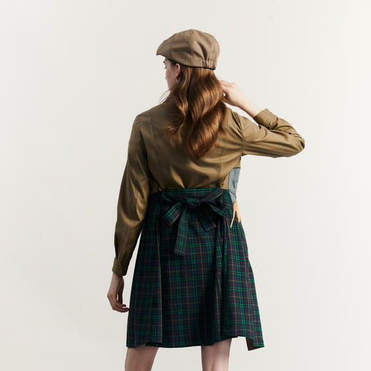 谜底风衣女2023秋新款复古时尚H型中长款外套长袖配腰带233ME1120 商品图2