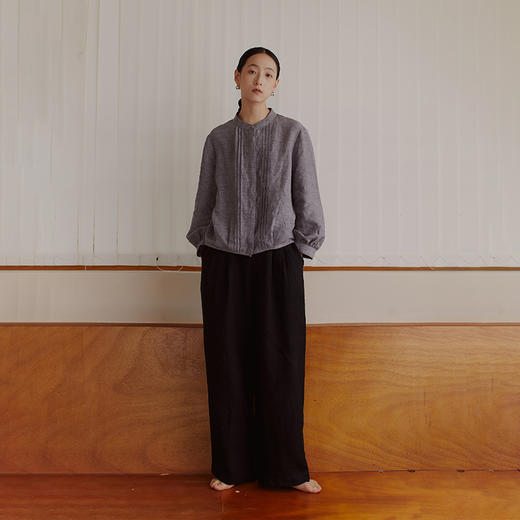 绽放503朵【黑白灰系列·西西里】高端进口砂洗亚麻休闲西装裤 商品图3