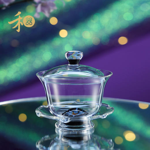 禾器花语·仙韵欣语盖碗高硼硅玻璃茶具茶器高档泡茶碗 商品图0