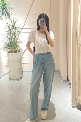 收腰小衫与牛仔 🎈 减龄神器#复古穿搭#