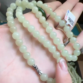 和田玉妈妈链-圆珠黄8