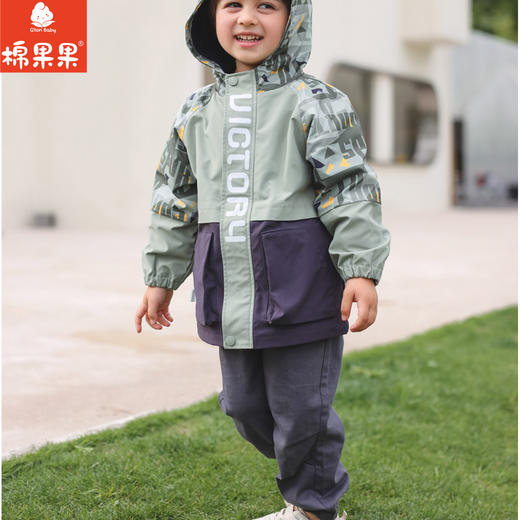 棉果果秋季新品男童撞色拼接大气抗风印花风衣M312100723470 商品图6