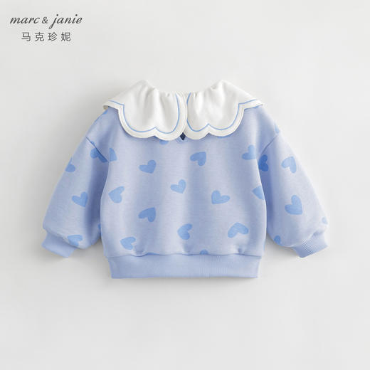 马克珍妮宝宝秋装新款 女童大翻领绣花满印卫衣 儿童上衣231592 商品图3