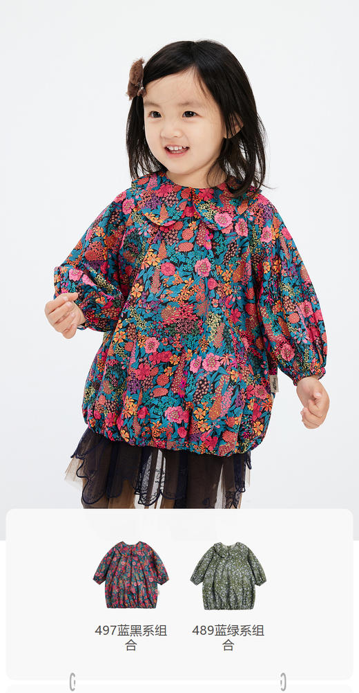 jnby  23年秋款  圆领印花中袖连衣裙  YN7G11520 商品图0