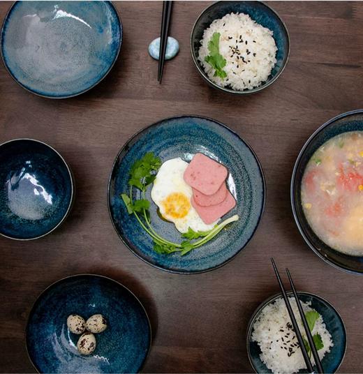 日本精选瓷器| 天目蓝釉瓷器餐具日本进口家用米饭碗大汤碗和风拉面碗碟盘 商品图0