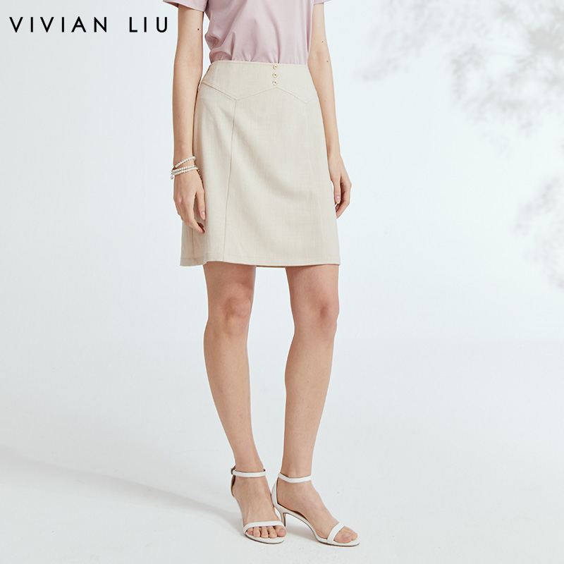 VIVIAN LIU R2324005夏女装新款高级气质通勤包臀半裙