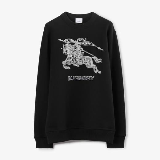BURBERRY 巴宝莉 男士马术骑士刺绣棉质运动卫衣 黑色 8072777 A1189 商品图0