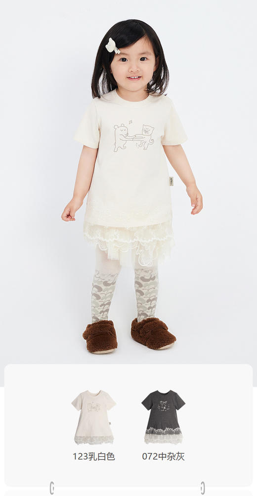 jnby  23年秋款  圆领拼接短袖连衣裙  YN7G10460 商品图0