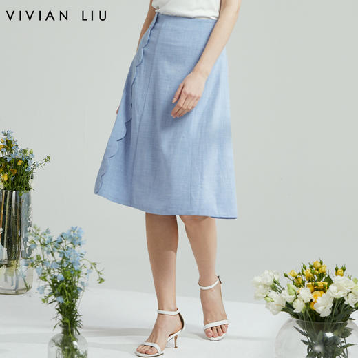 VIVIAN LIU D2324001夏女装新款高级气质通勤包臀A字半裙 商品图0
