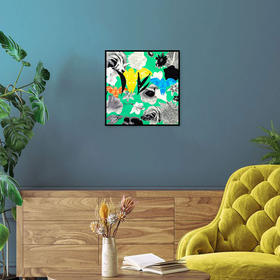 稀奇艺术原创波谱客厅玄关卡通挂画简约现代金属框墙面装饰画