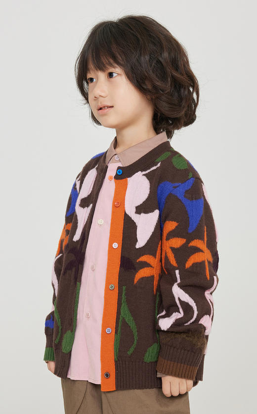 jnby  23年秋款  印花短款开襟针织衫 1N8312020 商品图3