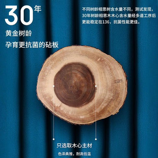 泰国LC LIVING相思木恩格瑞系列长方形带脚垫菜板砧板原木色大号 商品图3