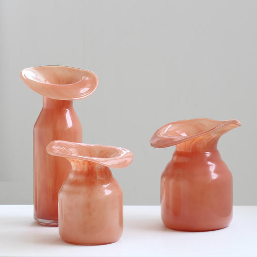 咖色卷边玻璃花瓶摆件花插 商品图10