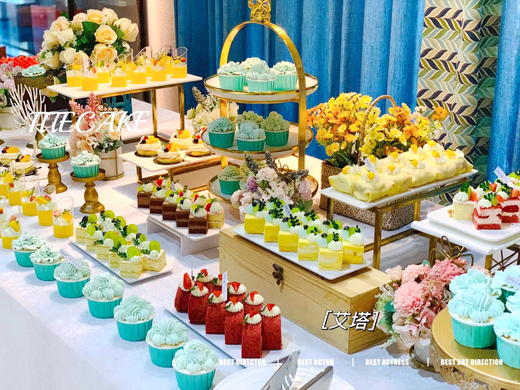 【甜品台】庆典、婚礼、开业、生日宴甜品台；仪式感满满，鲜花与甜品，甜美与心动，美好时刻，艾塔相伴~具体主题、色系、风格，请咨询客服~ 商品图3
