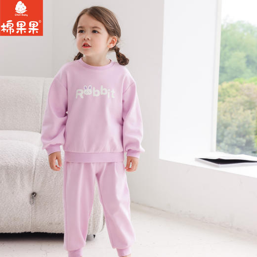 棉果果秋季新品女童有机棉纱5A抗菌90-130码中小童运动套装M321302223507 商品图2