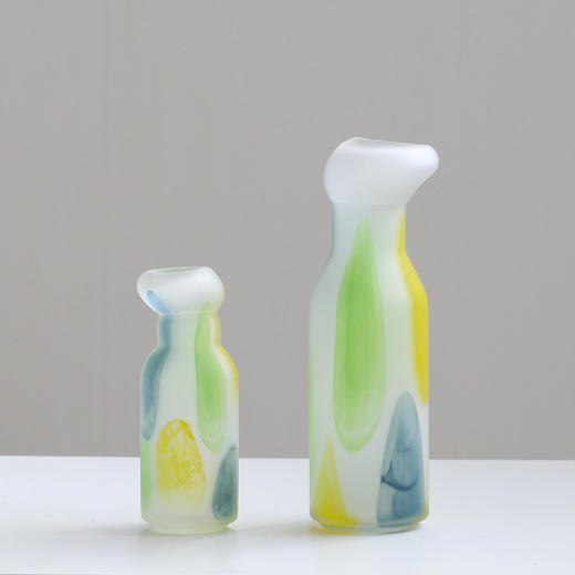 磨砂彩色玻璃花瓶餐桌器皿摆件工艺品 商品图10