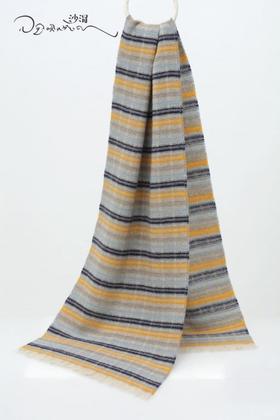 西藏手工氆氇羊绒条纹围巾 SJF95P552A