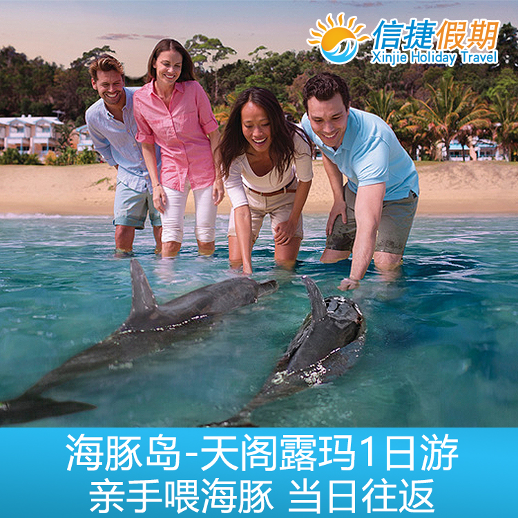 布里斯班天阁露玛 海豚岛亲手喂海豚+浮潜体验一日游