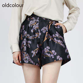 oldcolour2022秋商场同款中国风休闲宽松百搭阔腿短裤O31071133