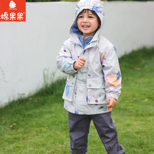 棉果果秋季新品男童外套+摇粒绒内胆外套一衣三穿（两件套）保暖冲锋衣外套大衣M312100323462 商品图2