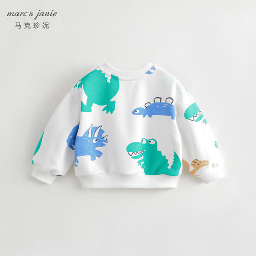 马克珍妮秋装男童超舒棉恐龙世界满印运动卫衣 231258 商品图2