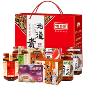 新款好运红礼盒 五脆 双椒 油泼 肉丝泡椒 小米鲊 姜茶 柴火辣椒面