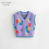 马克珍妮秋装新款 女童提花V领针织衫马甲 儿童背心231960 商品缩略图2