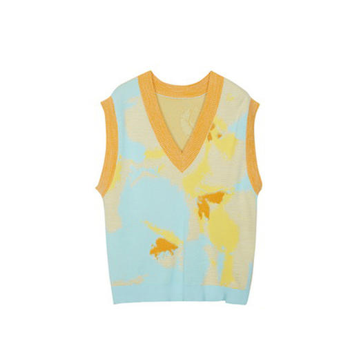 谜底V领套头针织衫背心女2023秋新款文艺风百搭宽松毛衫233MZ1292 商品图4