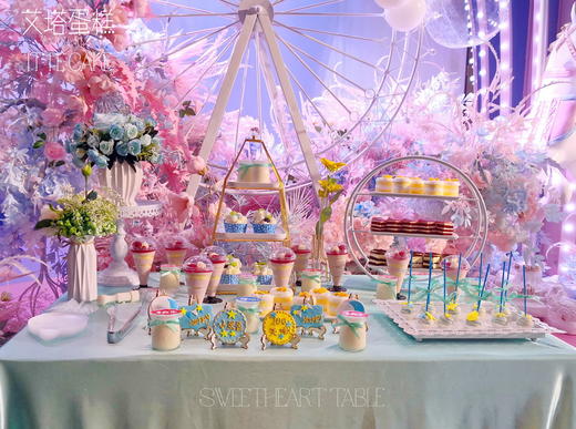 【甜品台】庆典、婚礼、开业、生日宴甜品台；仪式感满满，鲜花与甜品，甜美与心动，美好时刻，艾塔相伴~具体主题、色系、风格，请咨询客服~ 商品图1