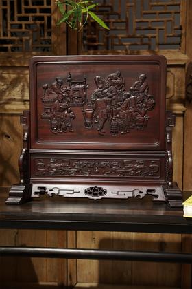 斗茶图°精座&简座酸枝插屏