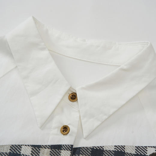 谜底宽松拼接连衣裙长袖2023秋新款复古文艺印花中长裙233ML1107 商品图3