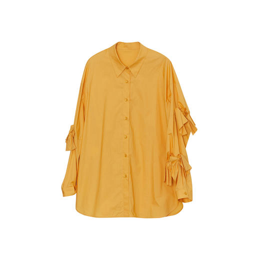 谜底特色衬衫长袖女2023秋款时尚宽松设计感中长款衬衣233MC1150 商品图4