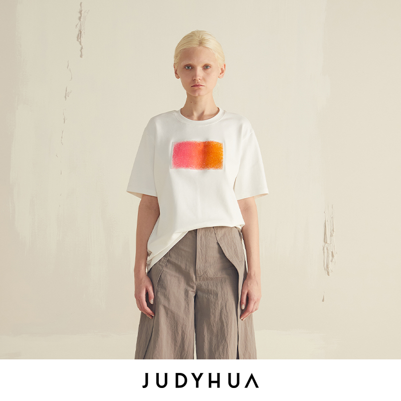 JUDYHUA Oversized抽象几何Tee