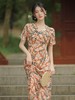 GSJ-5522中式奥黛连衣裙中长款短袖复古日常夏季新款V领改良版中国风旗袍 商品缩略图3