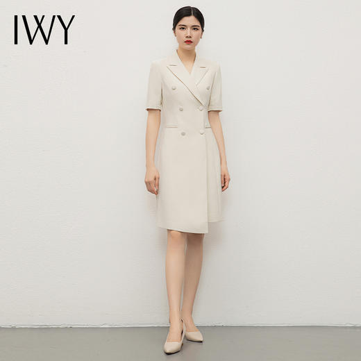 IWY/夏季新款双排扣西装连衣裙女高端商务气质主持人工作服正装Q13209 商品图4